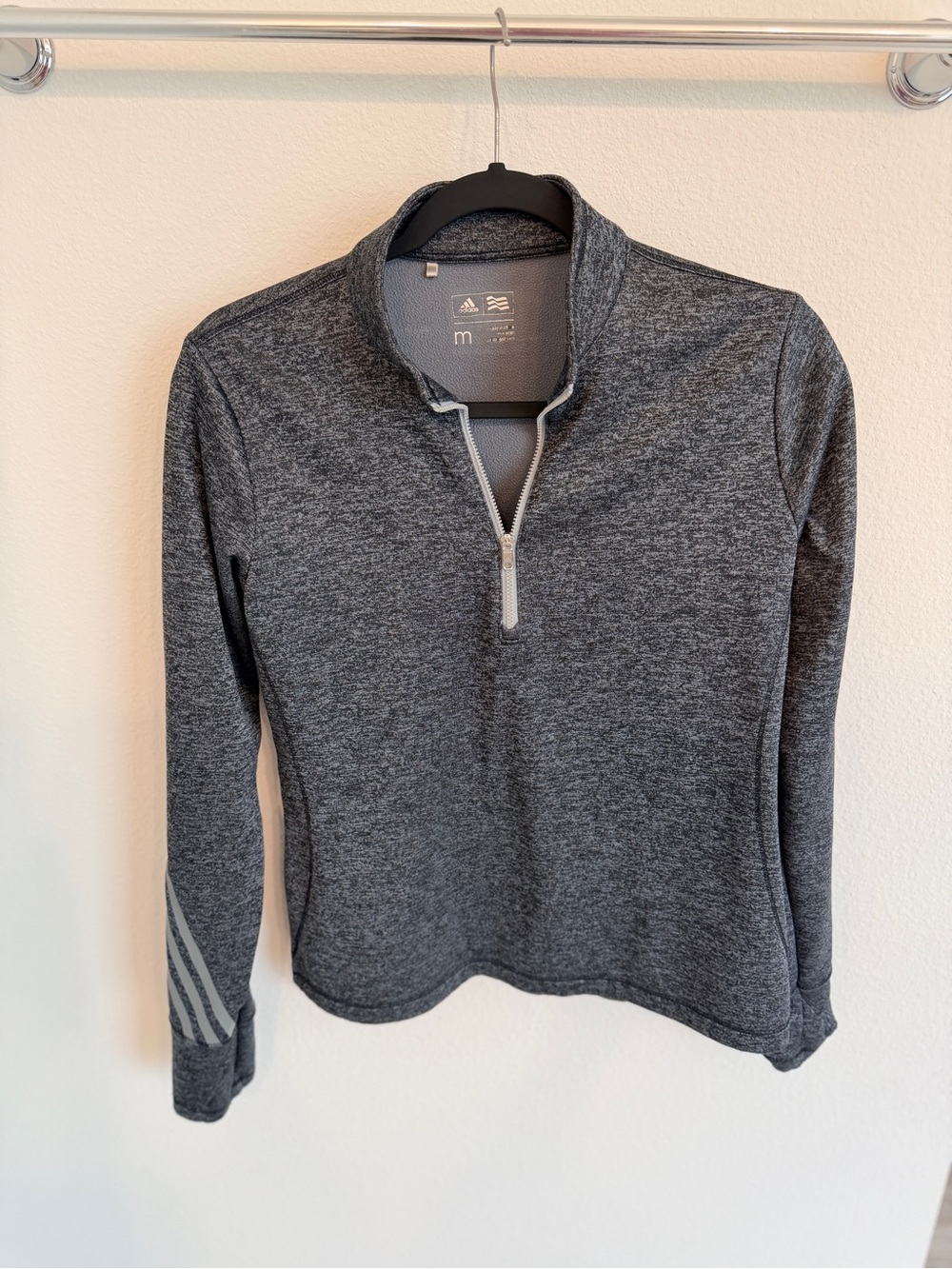 adidas Gray Heather Half-Zip Utility Pullover Jacket